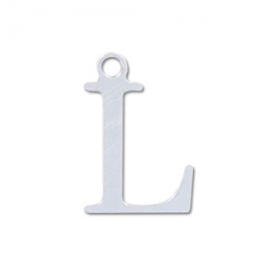 L letter Sterling silver charm 9.5mm x1