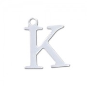 K letter Sterling silver charm 9.5mm x1