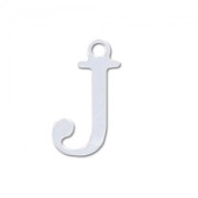 J letter Sterling silver charm 9.5mm x1