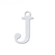 J letter Sterling silver charm 9.5mm x1