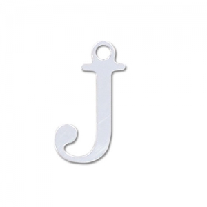 J letter Sterling silver charm 9.5mm x1