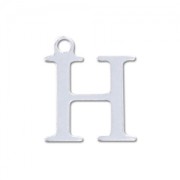 H letter Sterling silver charm 9.5mm x1