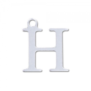 H letter Sterling silver charm 9.5mm x1