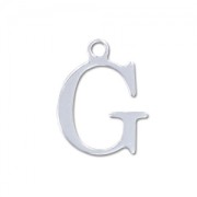 G letter Sterling silver charm 9.5mm x1|raw }}