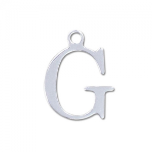 G letter Sterling silver charm 9.5mm x1