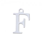 F letter Sterling silver charm 9.5mm x1|raw }}