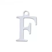 F letter Sterling silver charm 9.5mm x1