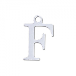 F letter Sterling silver charm 9.5mm x1