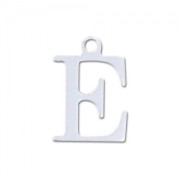 E letter Sterling silver charm 9.5mm x1|raw }}