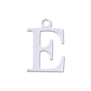 E letter Sterling silver charm 9.5mm x1