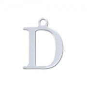 D letter Sterling silver charm 9.5mm x1