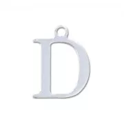 D letter Sterling silver charm 9.5mm x1