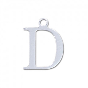 D letter Sterling silver charm 9.5mm x1