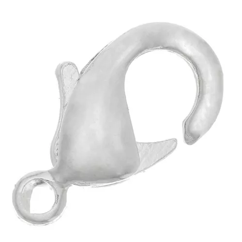 Lobster claw clasp 10mm Fine silver plating x10