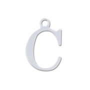 C letter Sterling silver charm 9.5mm x1
