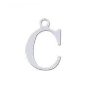 C letter Sterling silver charm 9.5mm x1
