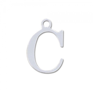 C letter Sterling silver charm 9.5mm x1