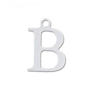 B letter Sterling silver charm 9.5mm x1
