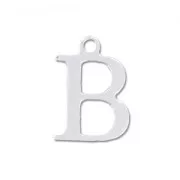 B letter Sterling silver charm 9.5mm x1