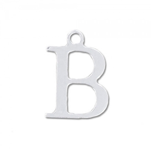 B letter Sterling silver charm 9.5mm x1