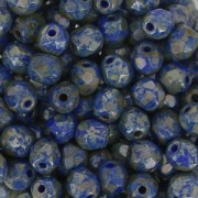 Facets 4 mm Navy Blue Picasso x50