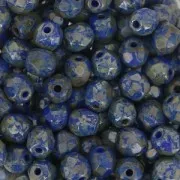 Facets 4 mm Navy Blue Picasso x50