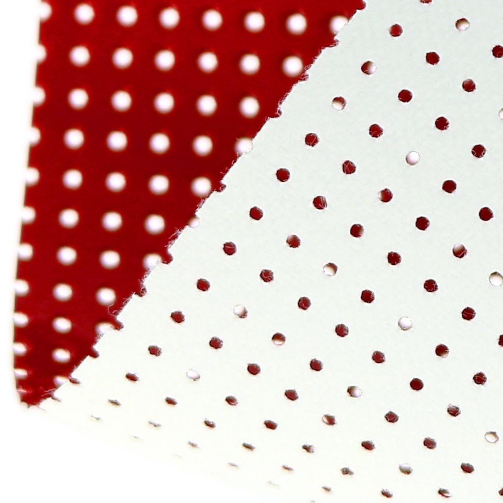 Vinyl Fabric for embroidery laquered and drilled Red x10cm Perles & Co