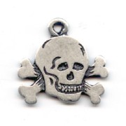 Skull charm Old silver tone 16x20mm x1|raw }}