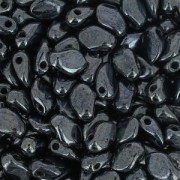 Czech Glass beads Gekko® 3x5 mm Jet Hematite x5g