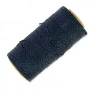 Linhasita waxed thread spool for micro macramé 1 mm - Blue Black (73) x168m