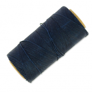 Linhasita waxed thread spool for micro macramé 1 mm - Blue Black (73) x168m