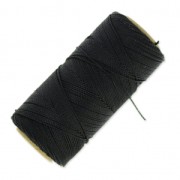 Linhasita waxed thread spool for micro macramé 1 mm - Black (PRETO) x168m