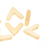 Glasbead V shaped 3 holes AVA® Bead 10x4 mm Op Beige Cr Look x10|raw }}