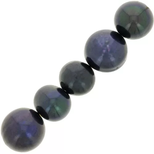 Rounded pearls 7mm iridescent Dark grey x10