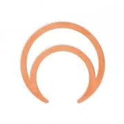 Spacer half-moon or horn 18mm Rose gold tone x1