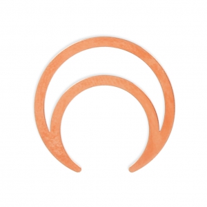 Spacer half-moon or horn 18mm Rose gold tone x1