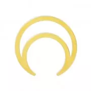 Spacer half-moon or horn 18mm fine Gold plated x1