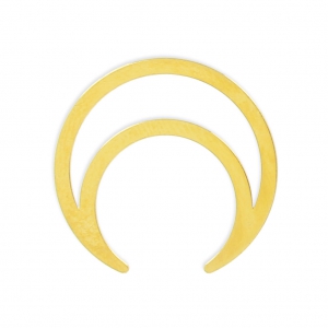 Spacer half-moon or horn 18mm fine Gold plated x1