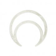 Spacer half-moon or horn 18mm Silver tone x1|raw }}