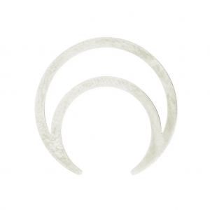 Spacer half-moon or horn 18mm Silver tone x1