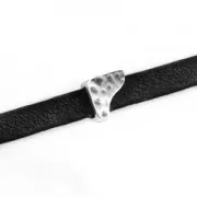 Half Square Patterned Slider for 5mm lace Antique Silver Plating x1