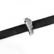 Parrot Slider for 5mm lace Antique Silver Plating x1