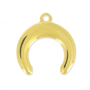 Charm half moon/horn 15.5 mm fine Gold plated x1