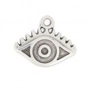 Lucky charm Eye pattern 12mm Antique Silver Plating x1