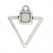 Charm triangle 21mm Antique Silver Plating x1|raw }}