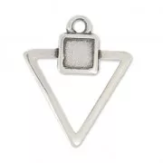 Charm triangle 21mm Antique Silver Plating x1