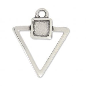 Charm triangle 21mm Antique Silver Plating x1