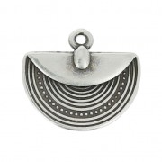 Charm ethnic half-circle 12mm Antique Silver Plating x1|raw }}