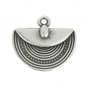 Charm ethnic half-circle 12mm Antique Silver Plating x1