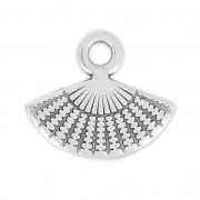Charm fan 12mm Antique Silver Plating x1